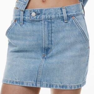 aritzia denim forum '90s workwear mini denim skirt